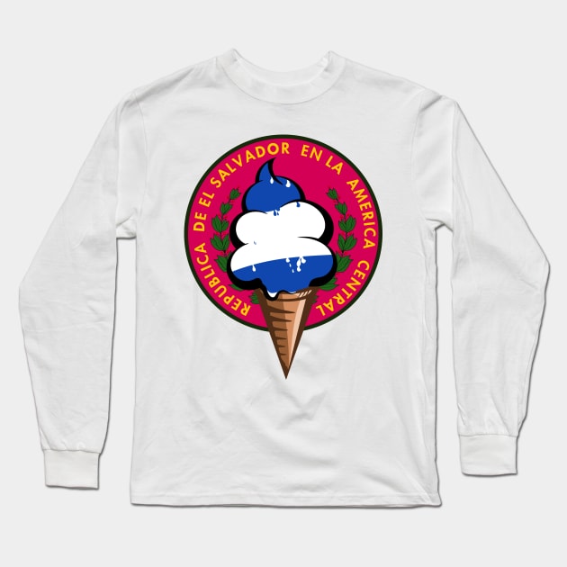 El Salvador flag ice cream Long Sleeve T-Shirt by mailboxdisco